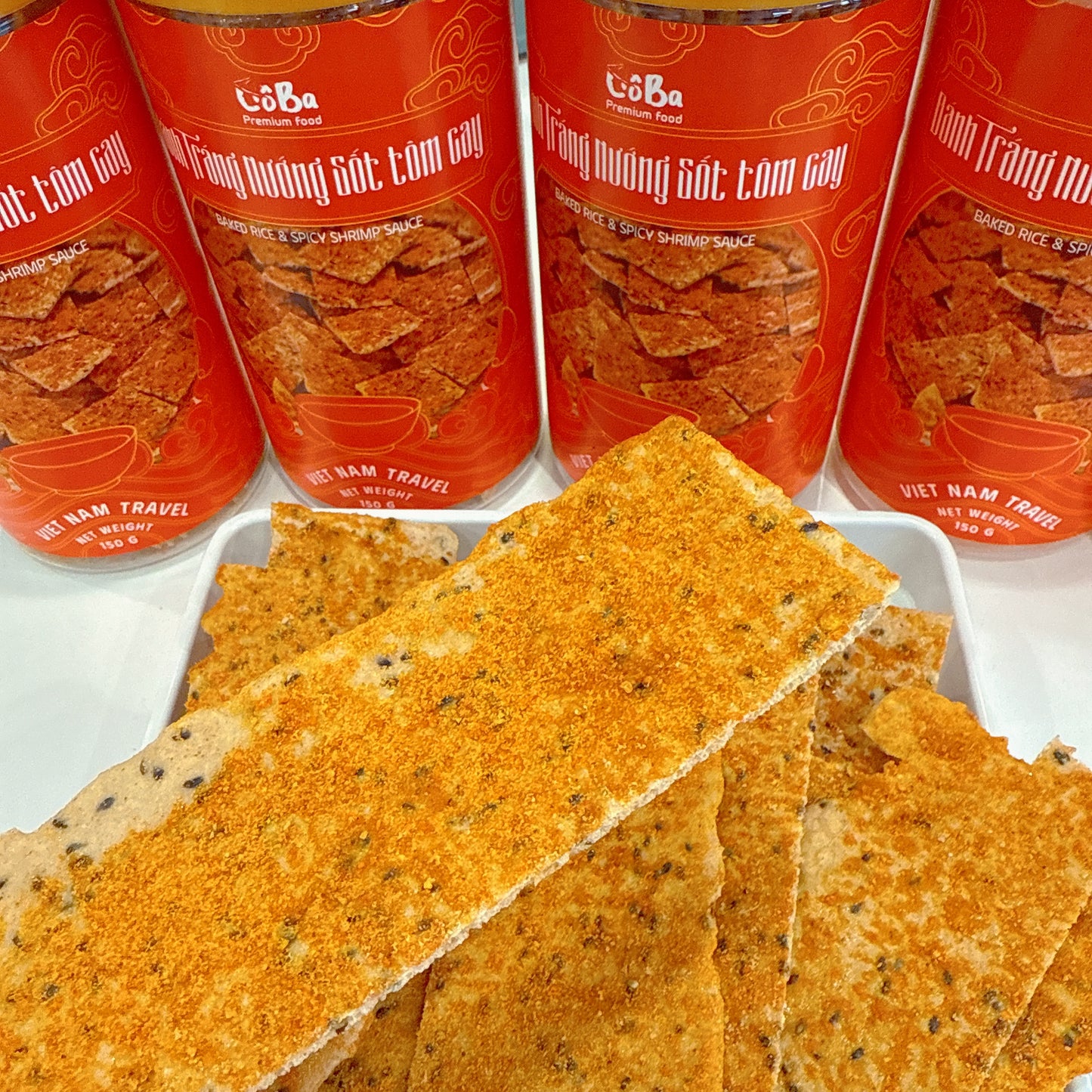 E38 : Bake Rice & Spicy Shirmp Sauce- Bánh Tráng Nướng Sốt Tôm Cay