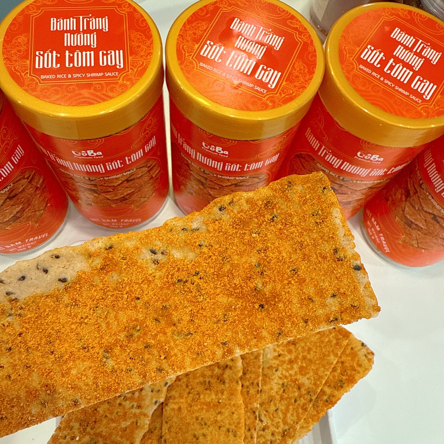 E38 : Bake Rice & Spicy Shirmp Sauce- Bánh Tráng Nướng Sốt Tôm Cay