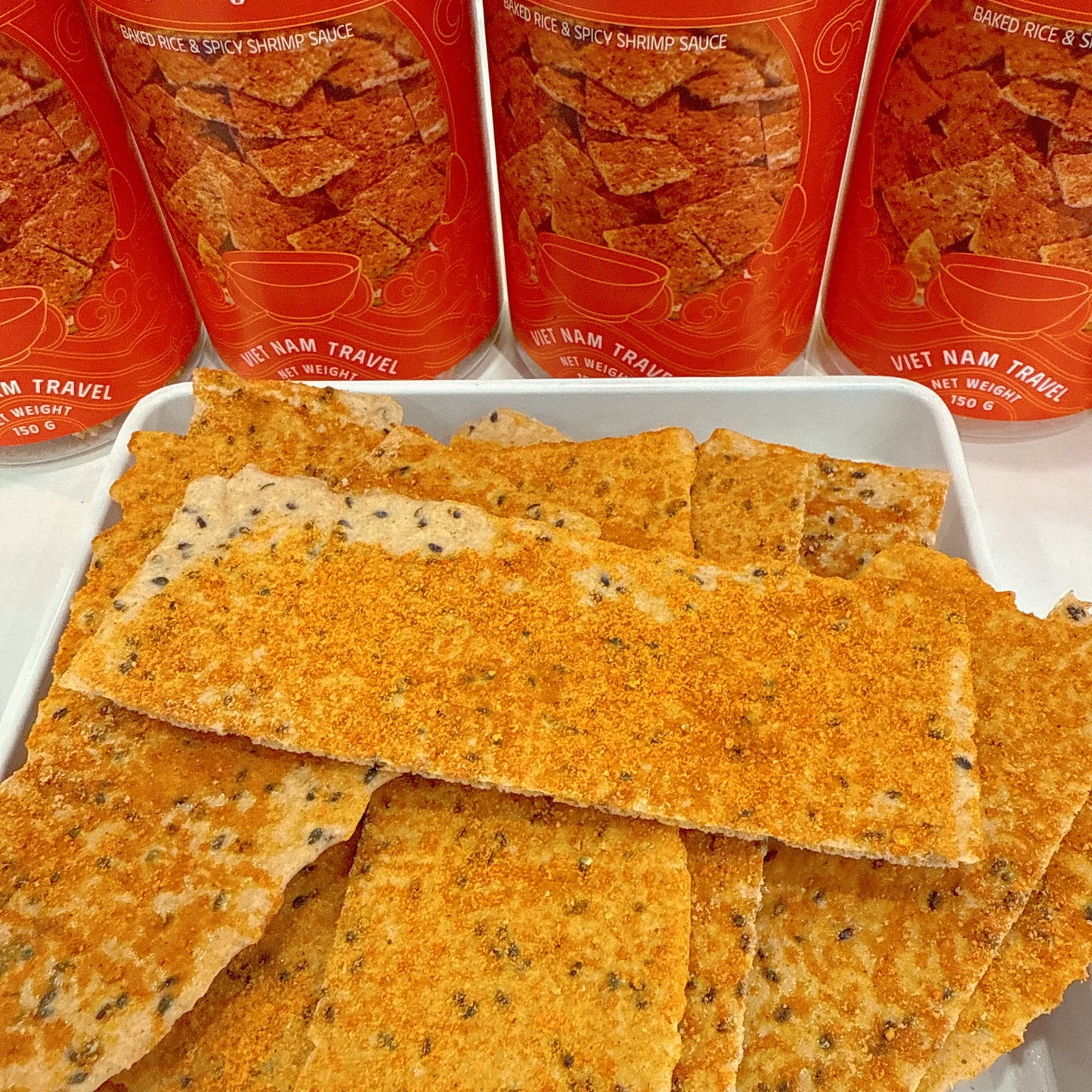 E38 : Bake Rice & Spicy Shirmp Sauce- Bánh Tráng Nướng Sốt Tôm Cay