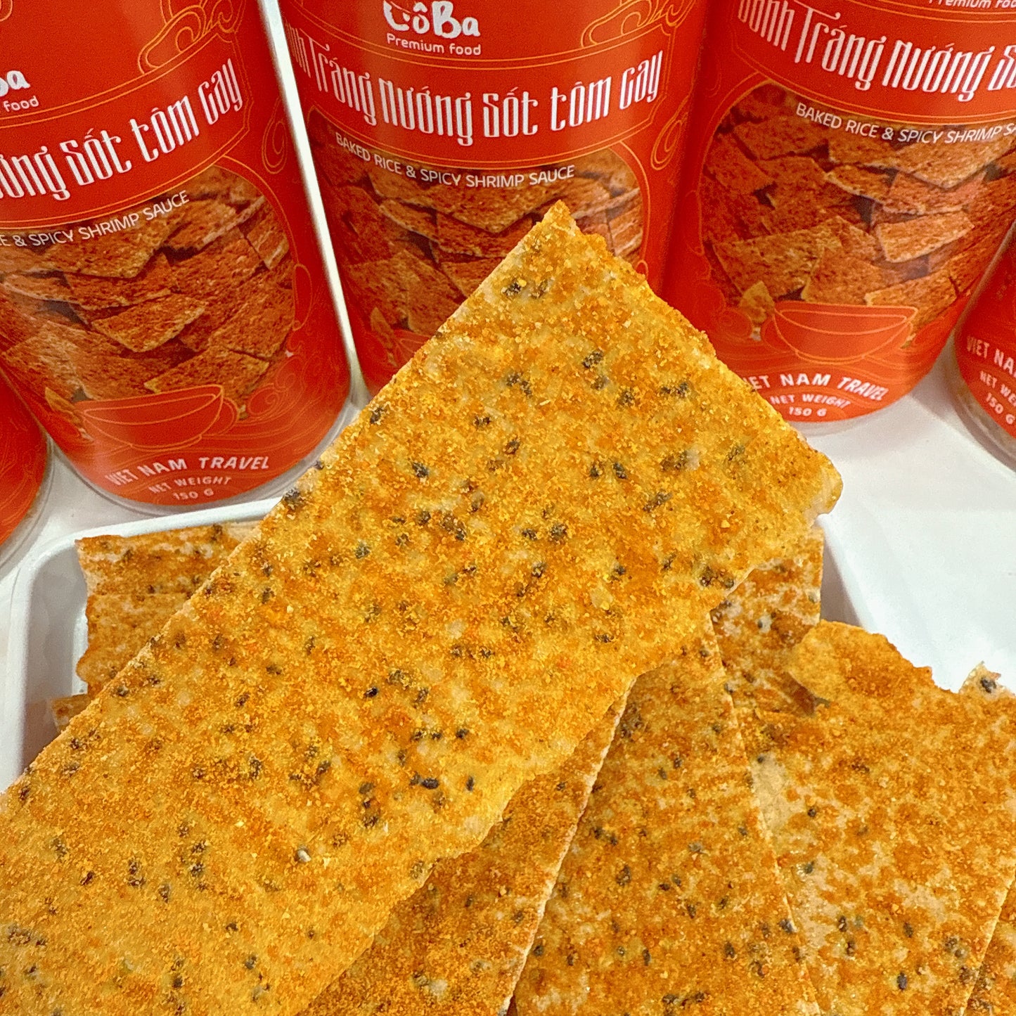 E38 : Bake Rice & Spicy Shirmp Sauce- Bánh Tráng Nướng Sốt Tôm Cay