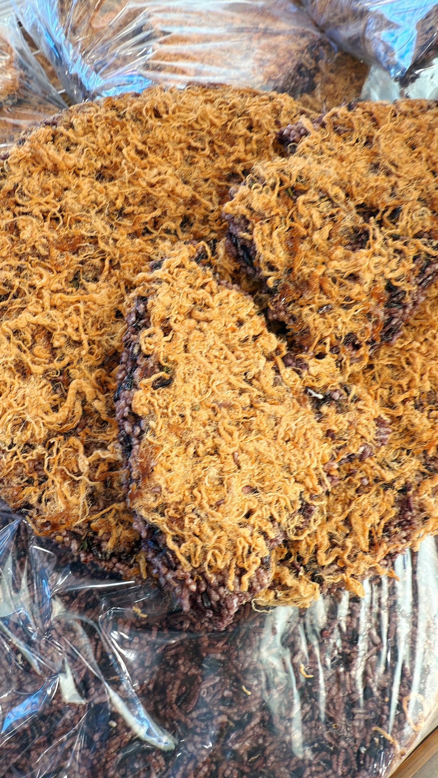 E69 : Cripsy Brown Rice Cake & Pork Floss -Cơm Cháy Gạo Lứt Chà Bông
