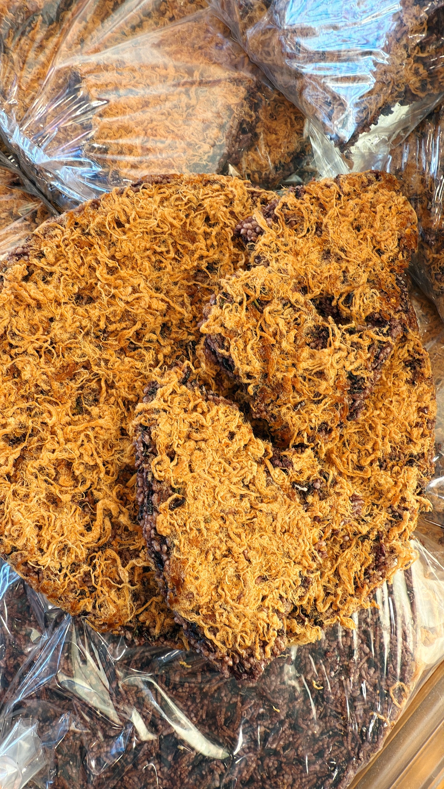 E69 : Cripsy Brown Rice Cake & Pork Floss -Cơm Cháy Gạo Lứt Chà Bông