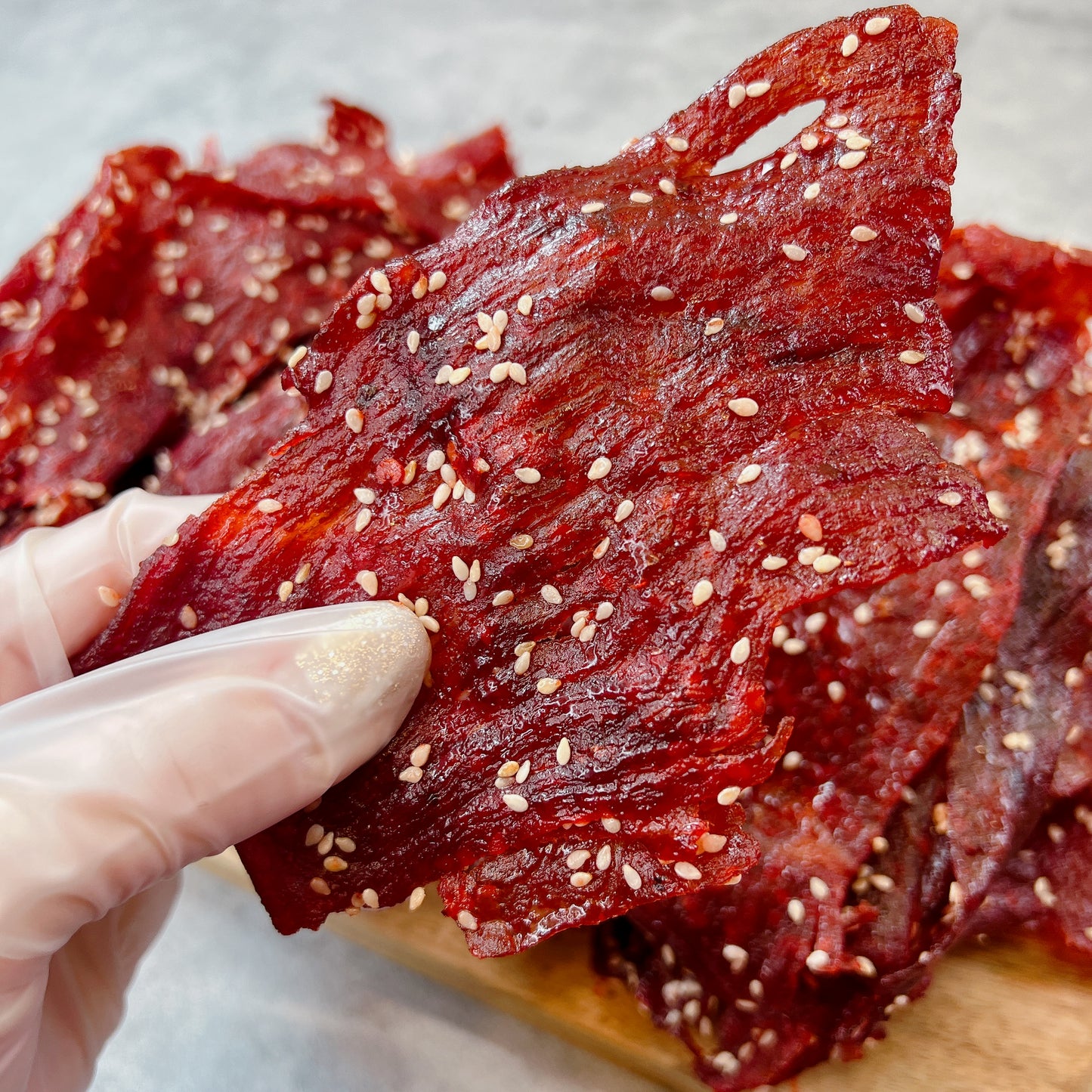 A04-BBQ Sesame Fruit Favor - Khô Bò BBQ Mè Ướp Nước Trái Cây (Ăn Gỏi Đu Đủ).