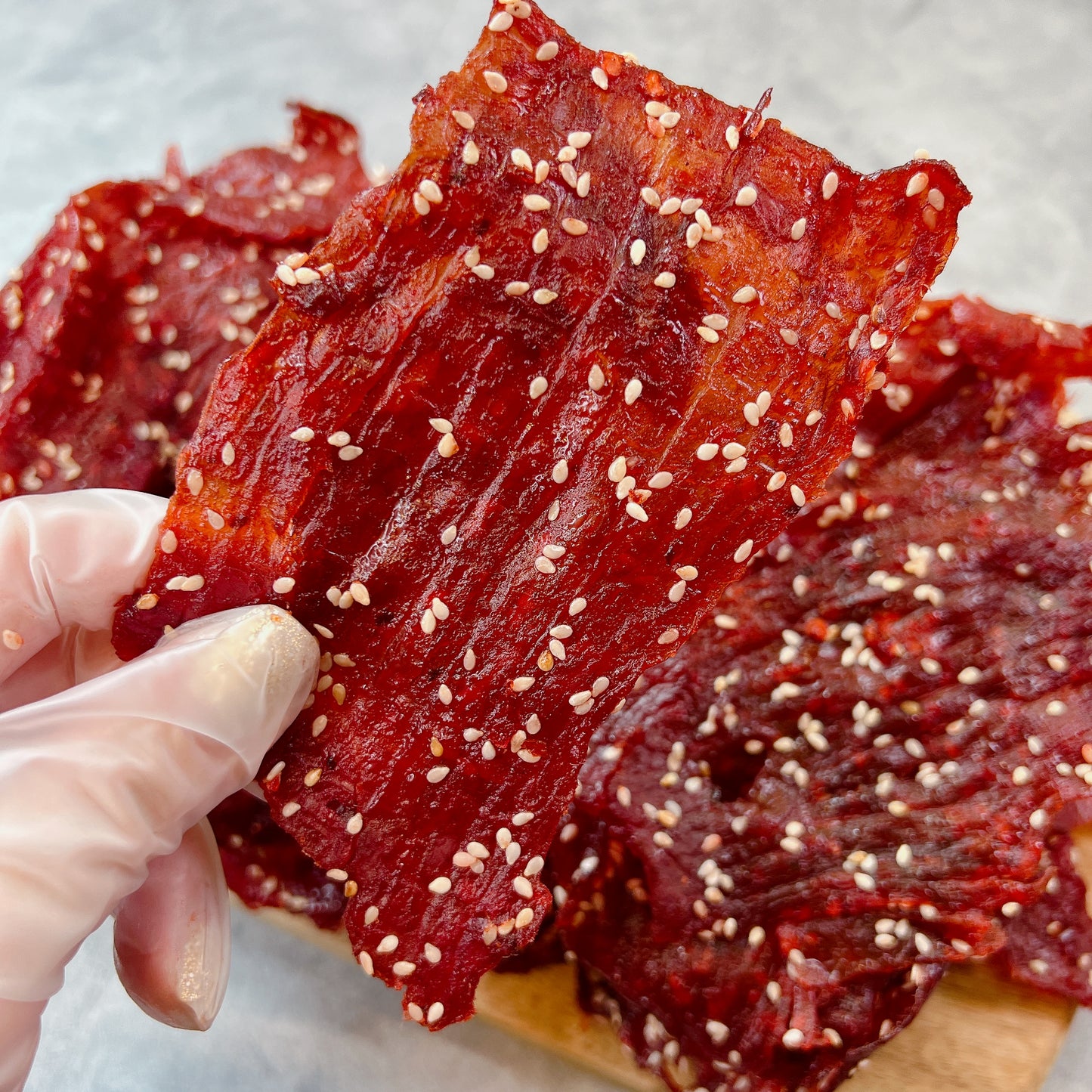 A04-BBQ Sesame Fruit Favor - Khô Bò BBQ Mè Ướp Nước Trái Cây (Ăn Gỏi Đu Đủ).