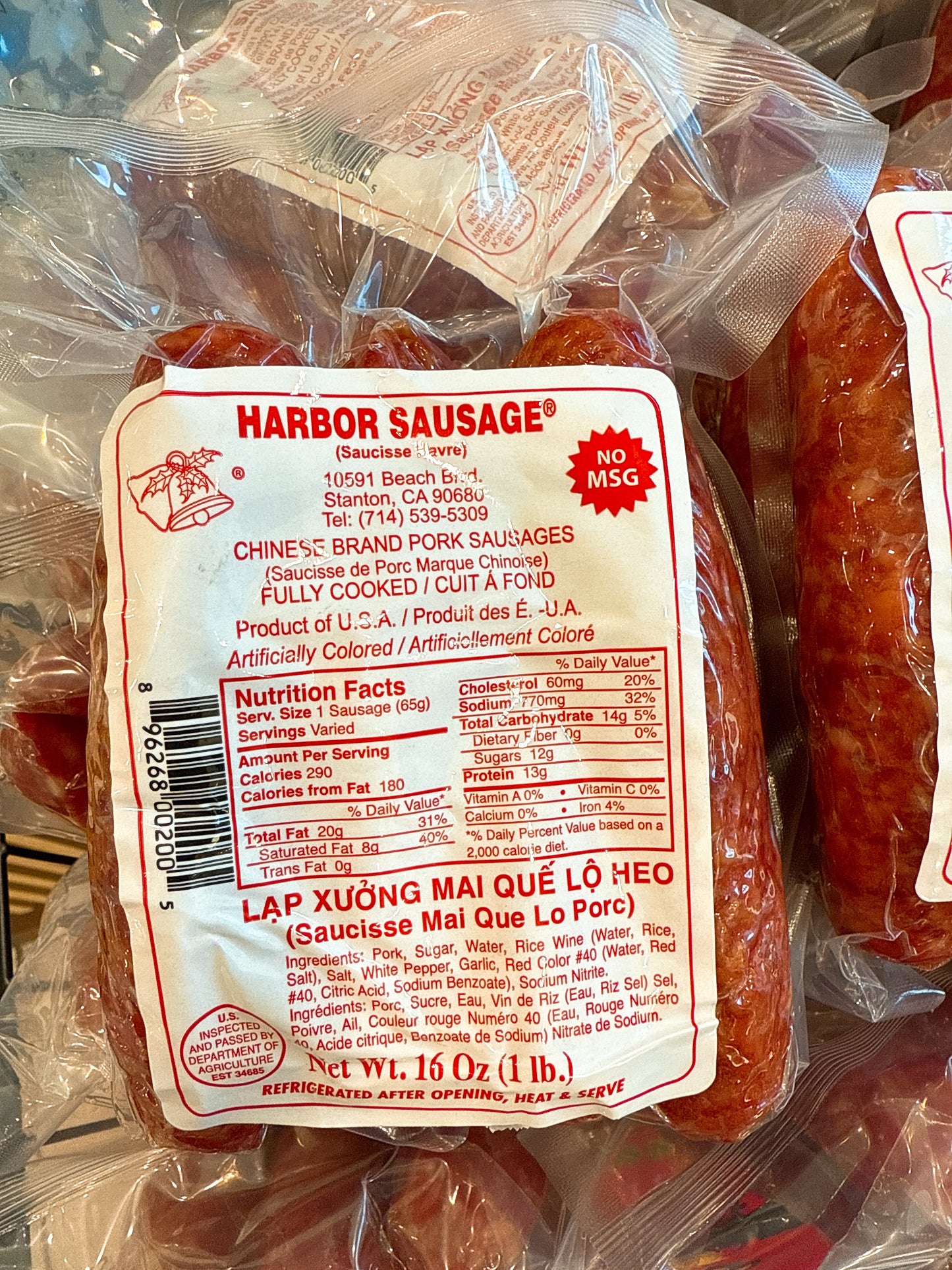 A58 : Pork Sausage - Lạp Xưởng Heo Mai Quế Lộ
