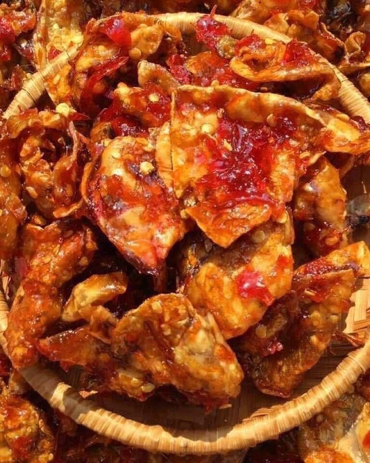 B64: Spicy Sate Tamarind Squid-  Mực Sate Rim Me