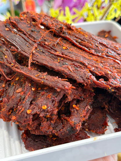 A06: Spicy Flank Steak Beef Jerky - Khô Bò Pháp Cay Tiêu