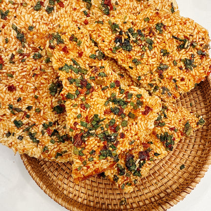 E66: Spicy Cripsy Rice with green onion fish sauce- Cơm Cháy Mắm Hành Cay