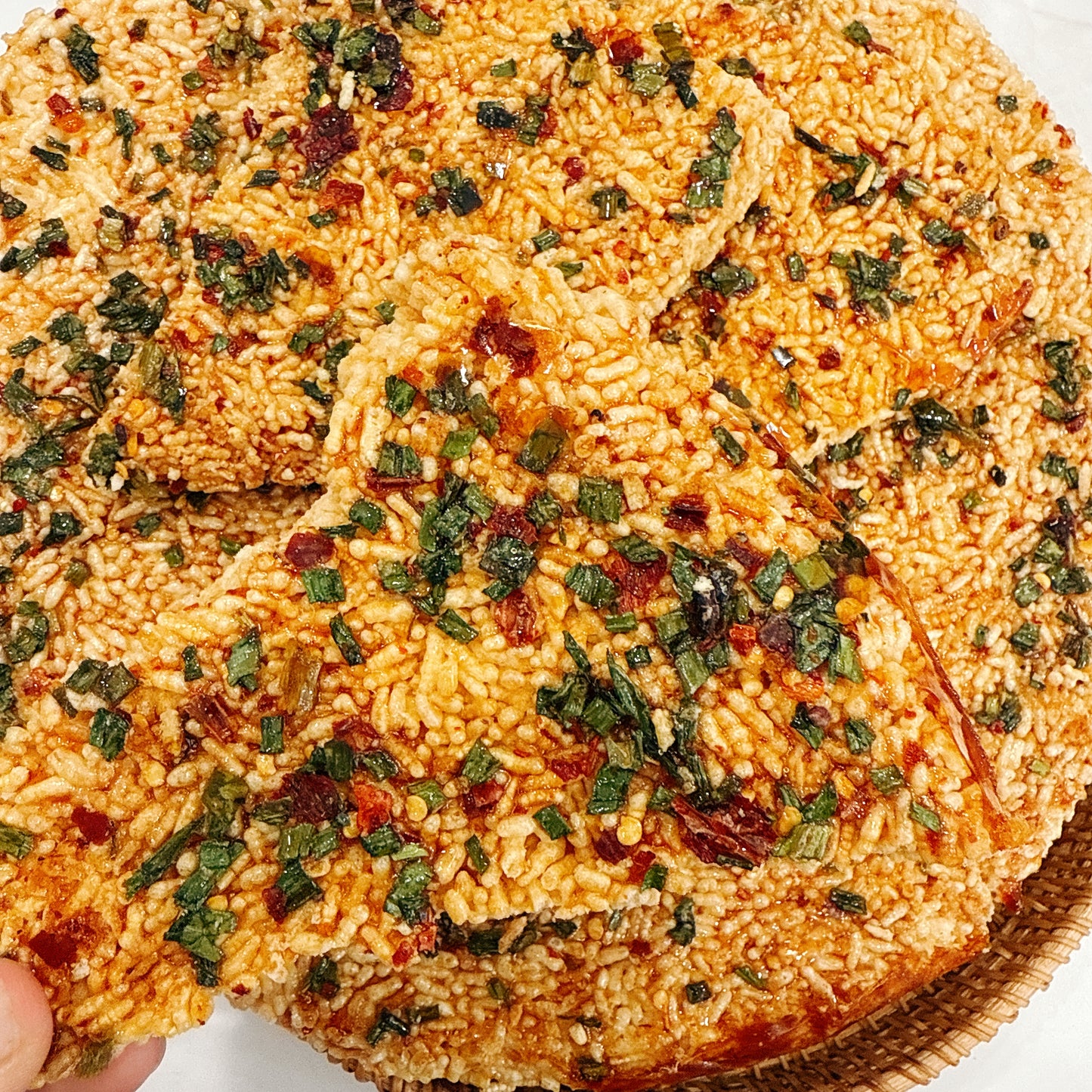 E66: Spicy Cripsy Rice with green onion fish sauce- Cơm Cháy Mắm Hành Cay