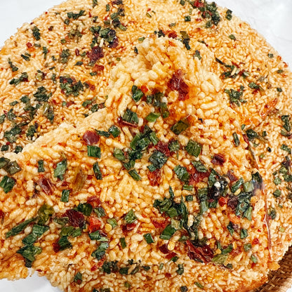 E66: Spicy Cripsy Rice with green onion fish sauce- Cơm Cháy Mắm Hành Cay