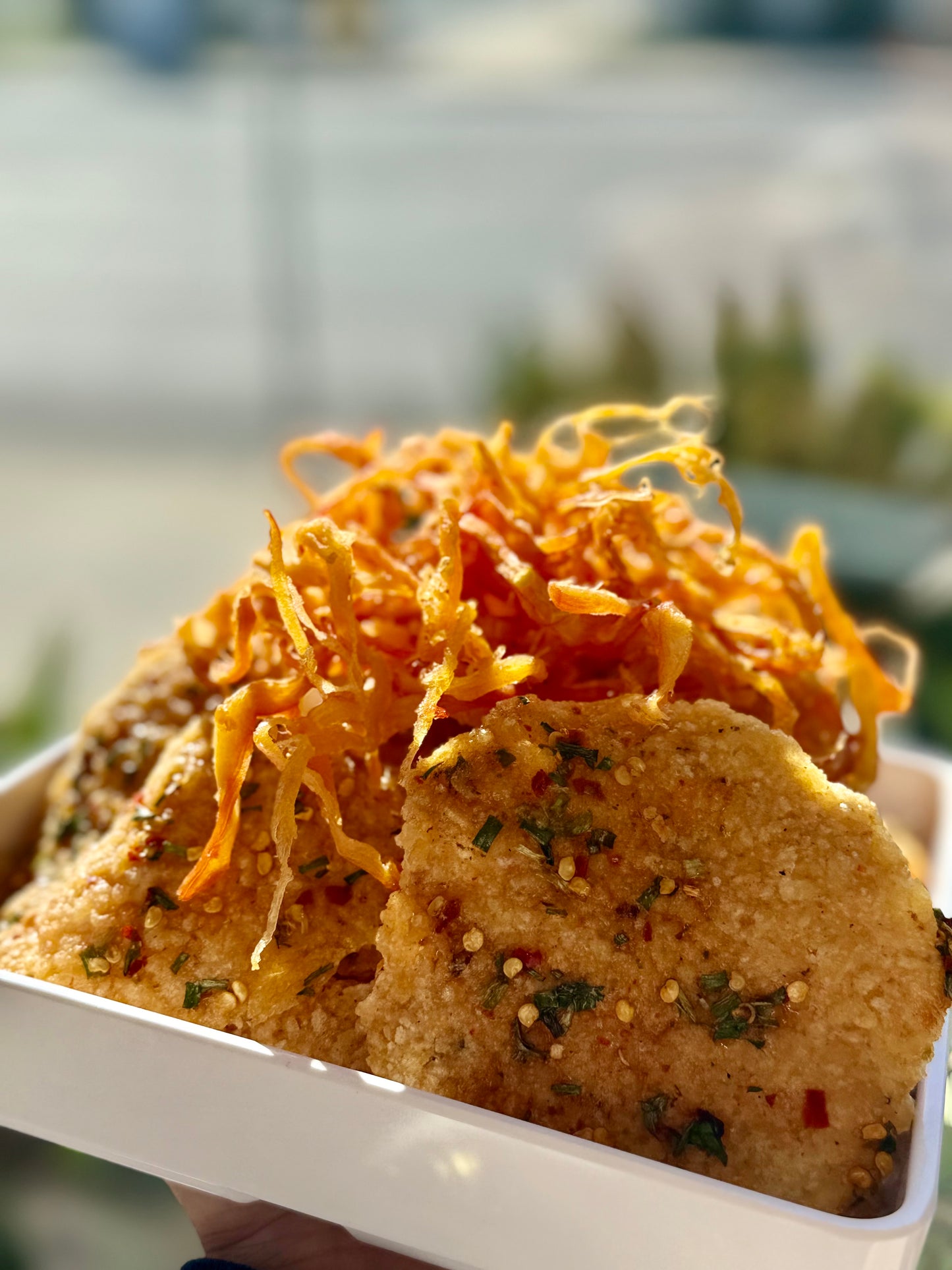 Crispy Rice with squid garlic butter - Cơm Cháy Mắm Hành Mix Khô Mực Bơ Tỏi