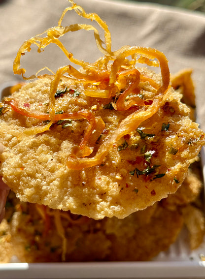 Crispy Rice with squid garlic butter - Cơm Cháy Mắm Hành Mix Khô Mực Bơ Tỏi