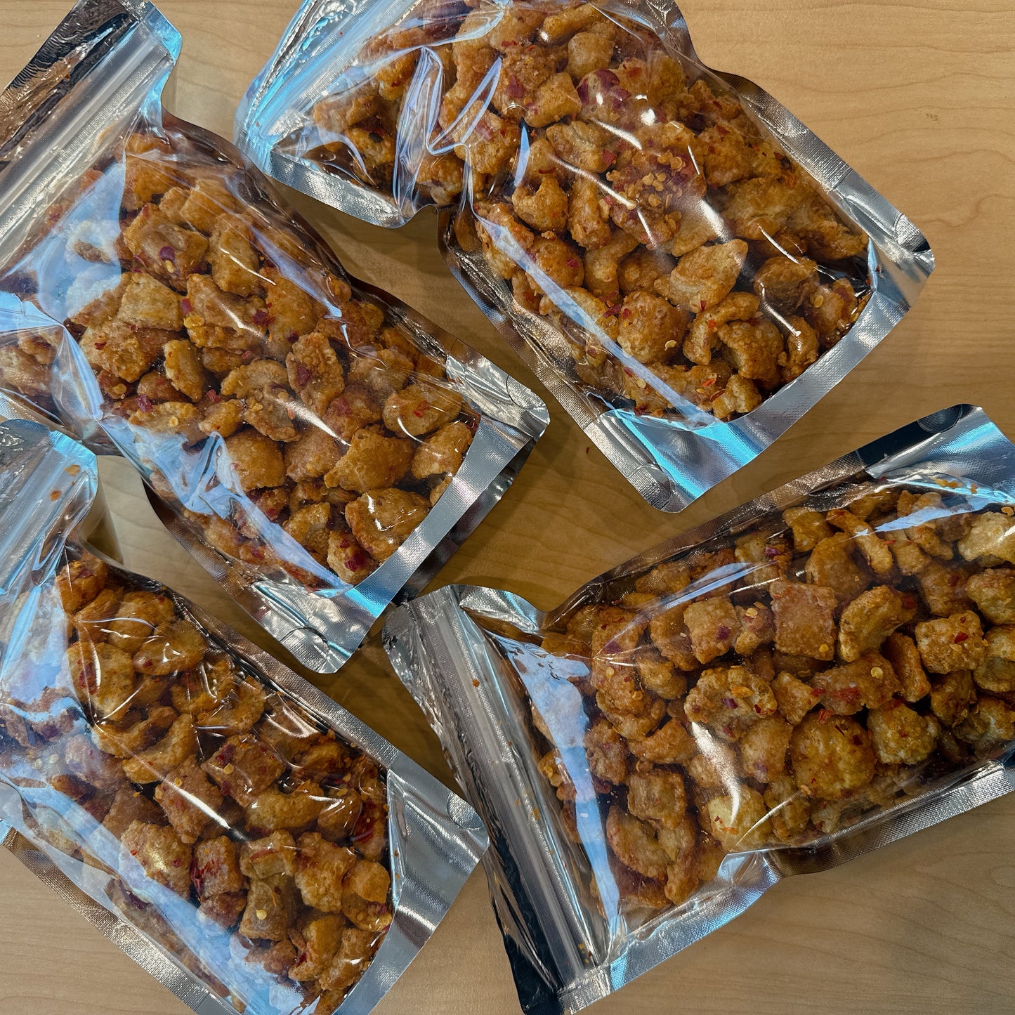 E77: Spicy Crispy Garlic Pork Skin - Da Heo Lắc Mắm Tỏi Ớt Giòn Cay