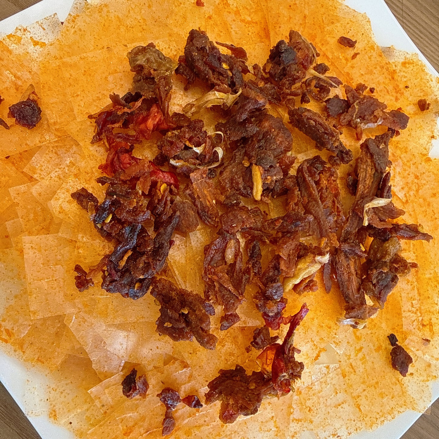 Garlic Rice Paper With Spicy Garlic Beef Jerky - Bánh Tráng Tỏi Cay Khô Bò Cháy Tỏi