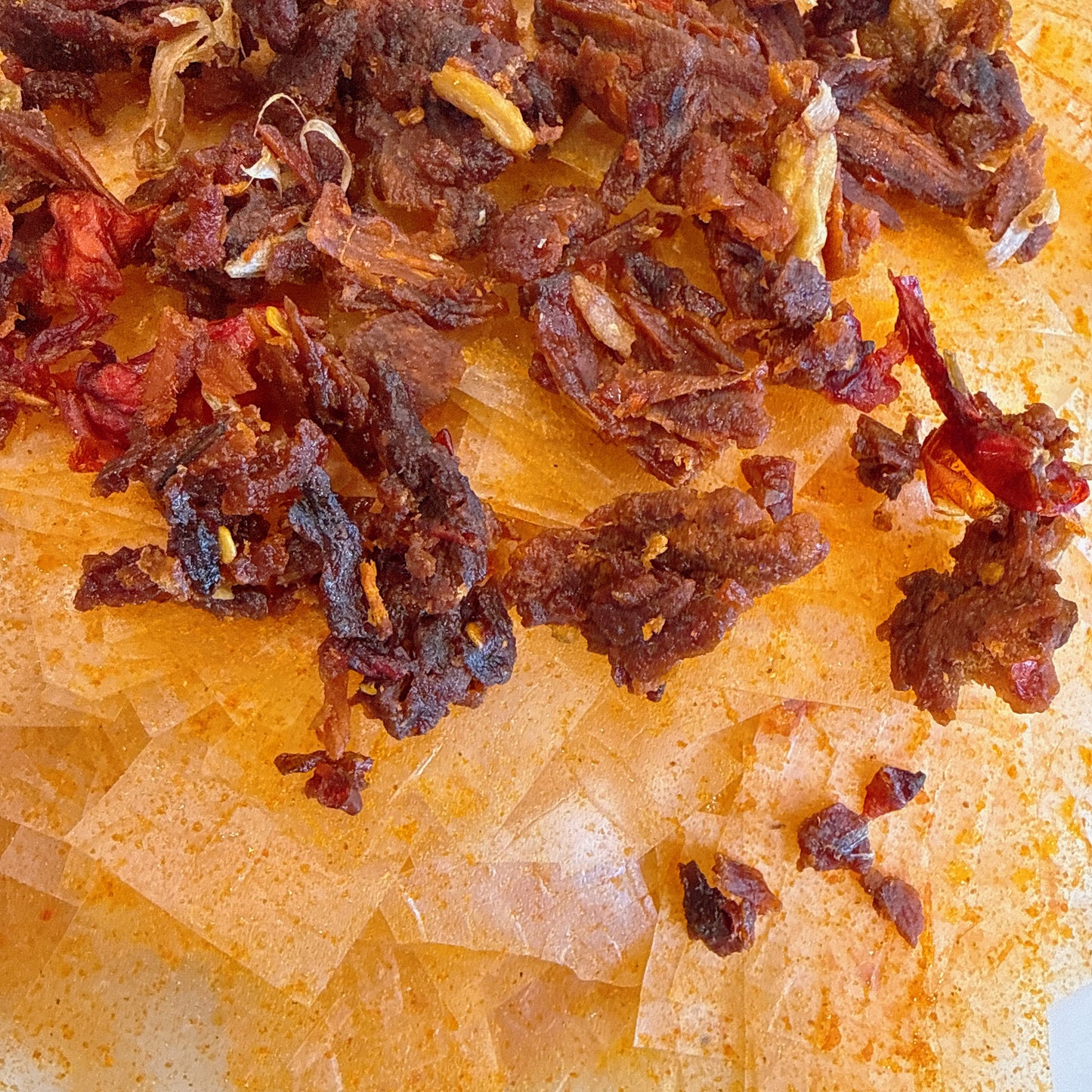 Garlic Rice Paper With Spicy Garlic Beef Jerky - Bánh Tráng Tỏi Cay Khô Bò Cháy Tỏi