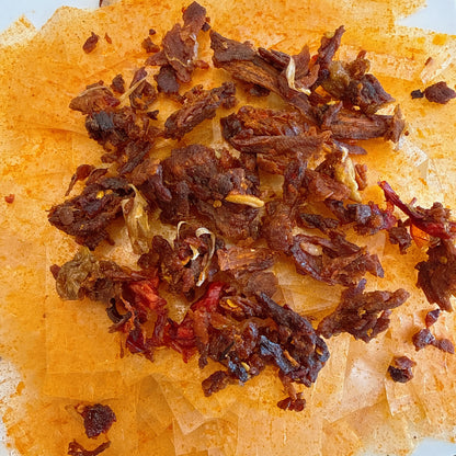 Garlic Rice Paper With Spicy Garlic Beef Jerky - Bánh Tráng Tỏi Cay Khô Bò Cháy Tỏi