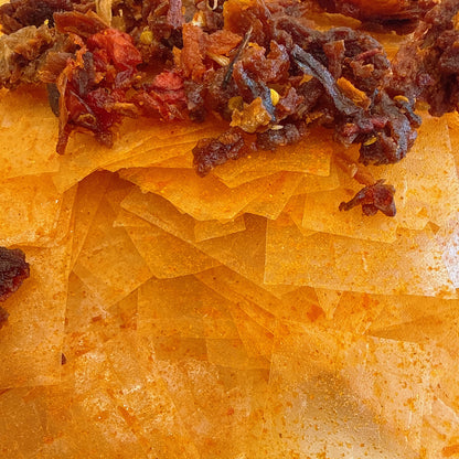 Garlic Rice Paper With Spicy Garlic Beef Jerky - Bánh Tráng Tỏi Cay Khô Bò Cháy Tỏi