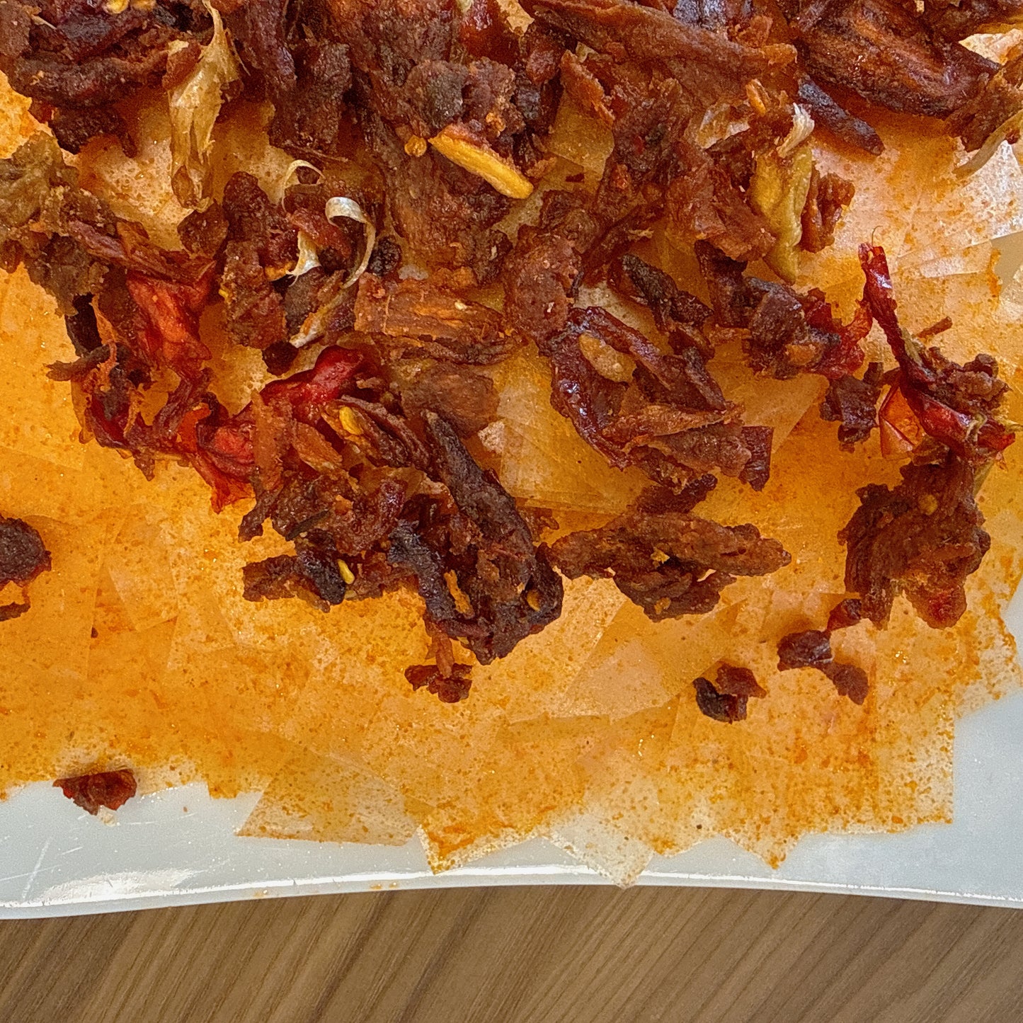 Garlic Rice Paper With Spicy Garlic Beef Jerky - Bánh Tráng Tỏi Cay Khô Bò Cháy Tỏi