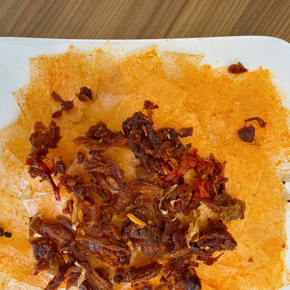 Garlic Rice Paper With Spicy Garlic Beef Jerky - Bánh Tráng Tỏi Cay Khô Bò Cháy Tỏi