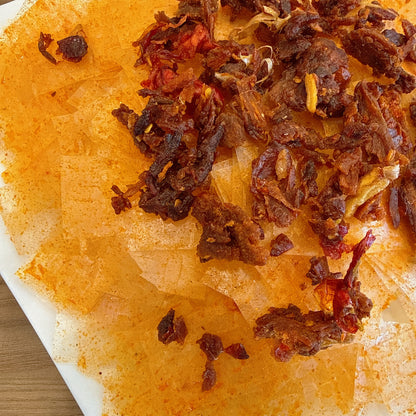 Garlic Rice Paper With Spicy Garlic Beef Jerky - Bánh Tráng Tỏi Cay Khô Bò Cháy Tỏi