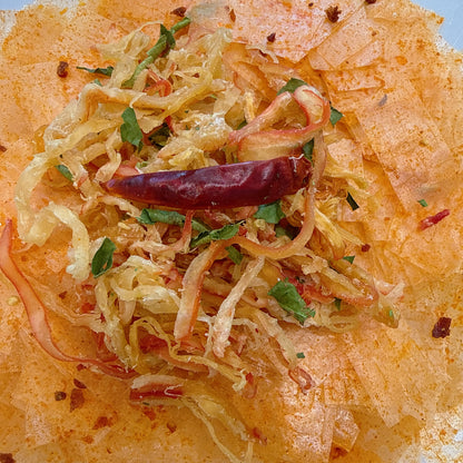 Tomyum Rice Paper with lemon leaf Squid - Bánh Tráng Tomyum Khô Mực Lá Chanh