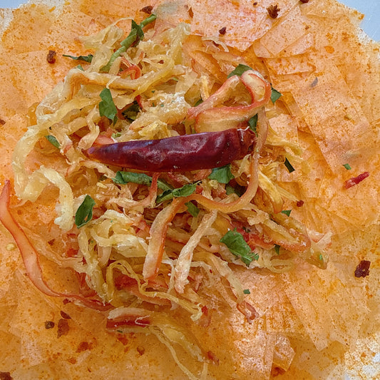 Tomyum Rice Paper with lemon leaf Squid - Bánh Tráng Tomyum Khô Mực Lá Chanh