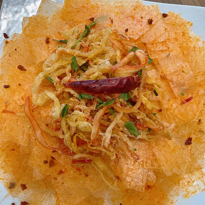 Tomyum Rice Paper with lemon leaf Squid - Bánh Tráng Tomyum Khô Mực Lá Chanh