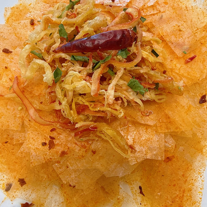 Tomyum Rice Paper with lemon leaf Squid - Bánh Tráng Tomyum Khô Mực Lá Chanh