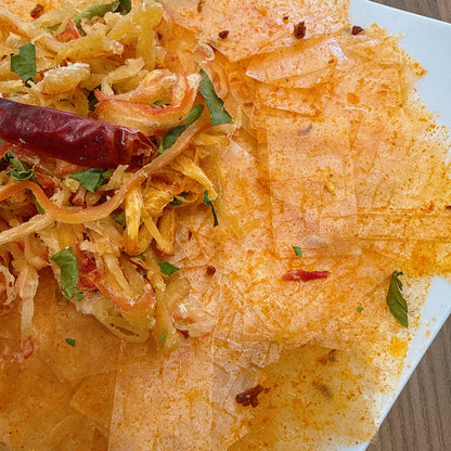 Tomyum Rice Paper with lemon leaf Squid - Bánh Tráng Tomyum Khô Mực Lá Chanh