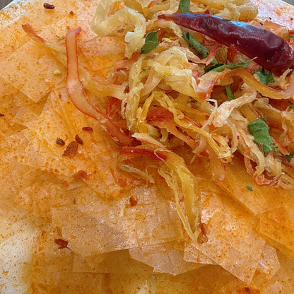 Tomyum Rice Paper with lemon leaf Squid - Bánh Tráng Tomyum Khô Mực Lá Chanh