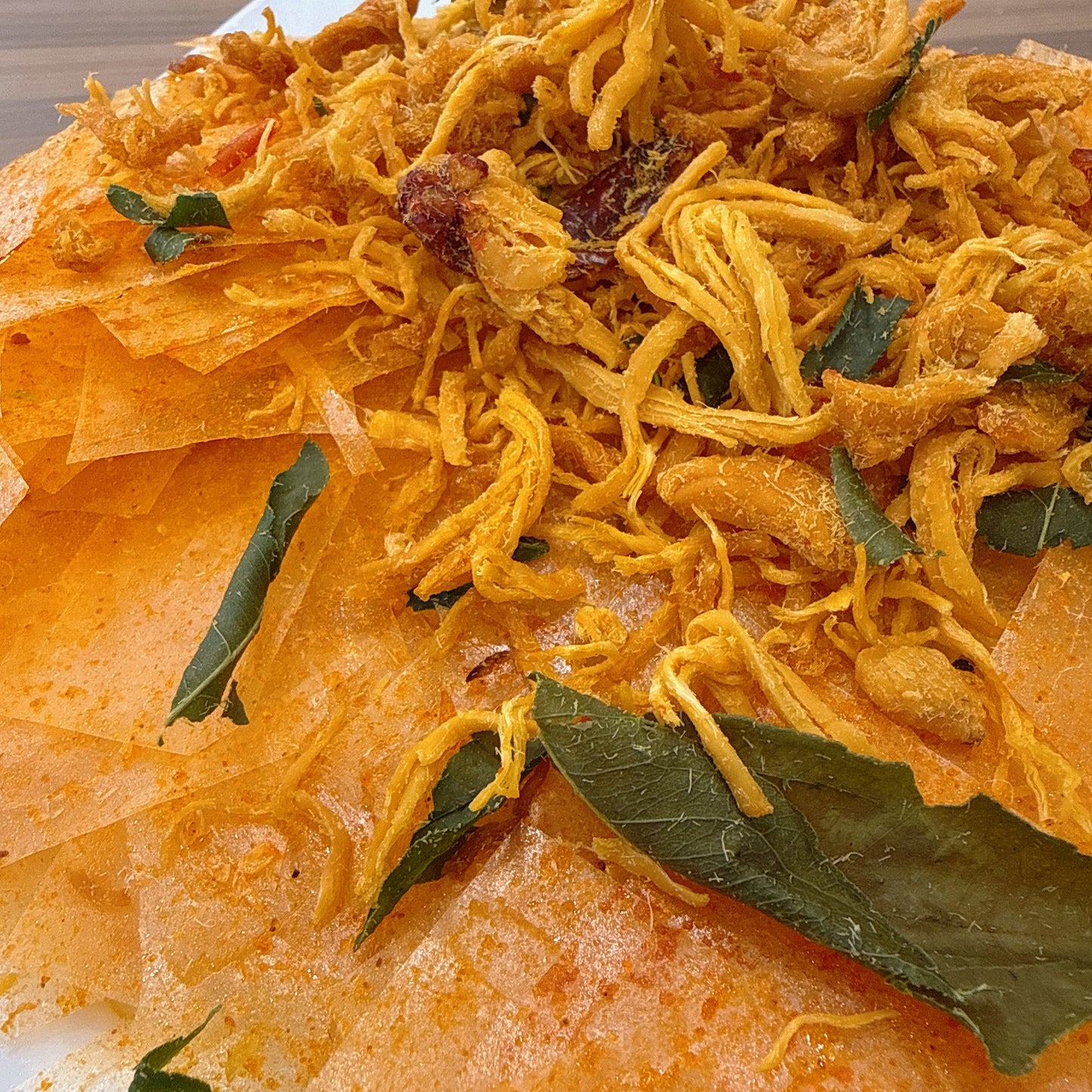 Rice Paper With Spicy Chicken Lemon Leaf - Bánh Tráng Siêu Cay Khô Gà Lá Chanh