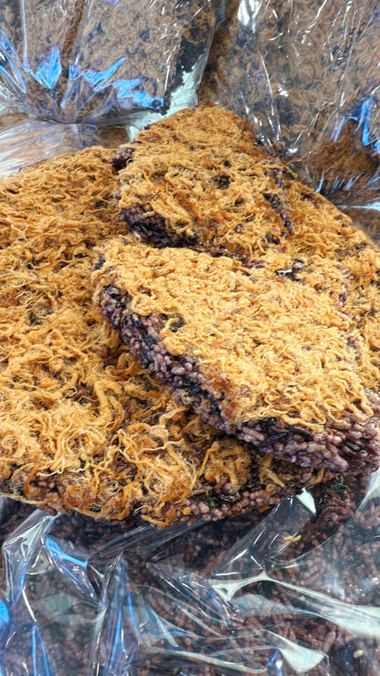 E69 : Cripsy Brown Rice Cake & Pork Floss -Cơm Cháy Gạo Lứt Chà Bông