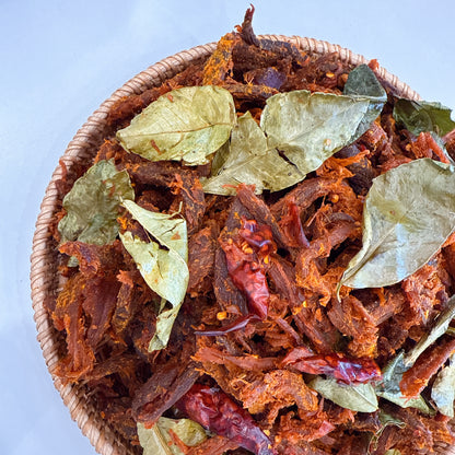 A66: Spicy Garlic & Lemon Leaf Beef Jerky - Khô Bò Sợi Tỏi Lá Chanh