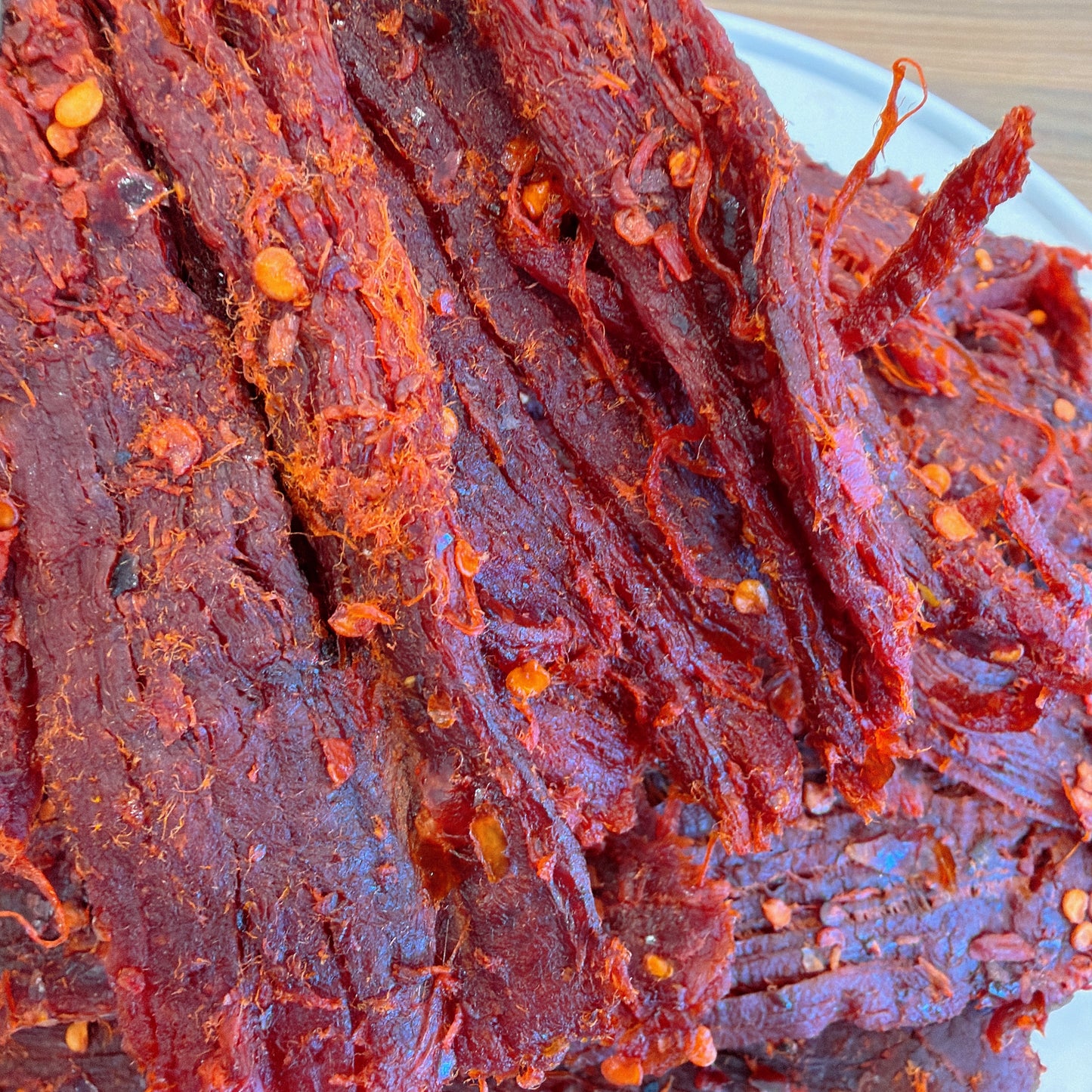 A56: Mild Flank Steak Beef Jerky- Khô Bò Pháp Cay Ớt Thượng Hạng Cay Ítn