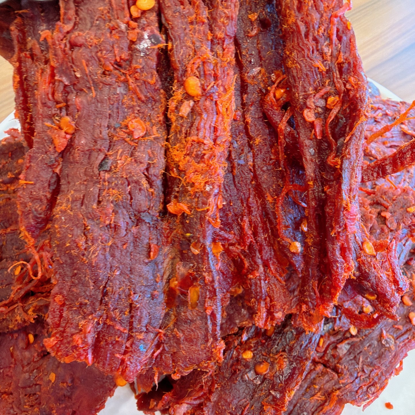 A56: Mild Flank Steak Beef Jerky- Khô Bò Pháp Cay Ớt Thượng Hạng Cay Ítn