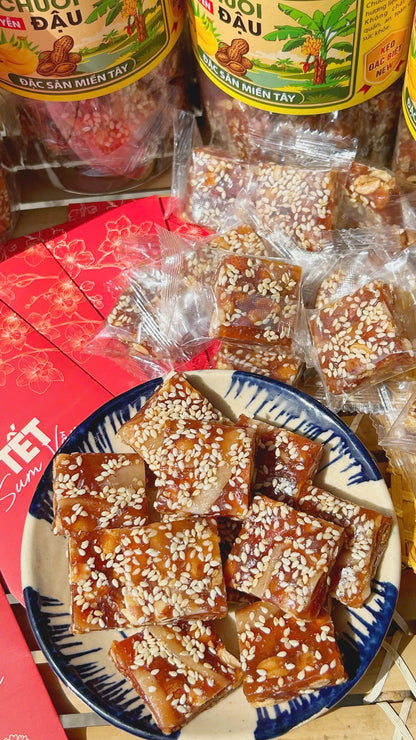 C08-Banana coconut Peanut Candy  - Kẹo Chuối Dừa Non Đậu Phộng